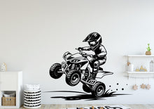 Load image into Gallery viewer, Little Boy ATV Rider Wall Decal, ATV Wall sticker, 4x4 wall art Kids Extreme room Decal 385DE