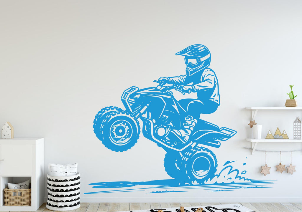 ATV Rider Wall Decal, ATV Wall sticker, 4x4 wall art Kids Extreme room Decal 386DE