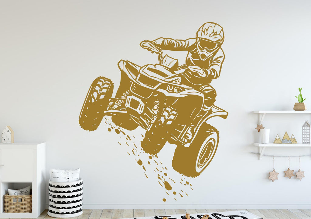 ATV Rider Wall Decal, ATV Wall sticker, 4x4 wall art Kids Extreme room Decal 387DE