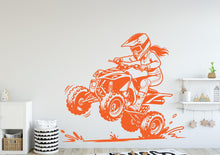 Load image into Gallery viewer, ATV Rider Girl Wall Decal, ATV Wall sticker, 4x4 wall art Kids Extreme room Decal 388DE