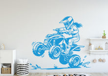 Load image into Gallery viewer, ATV Rider Girl Wall Decal, ATV Wall sticker, 4x4 wall art Kids Extreme room Decal 388DE