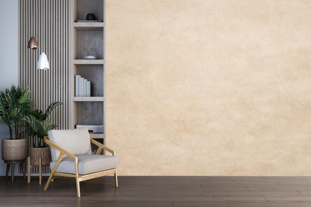 Warm Beige Plaster Wallpaper Neutral Textured Wall Mural Minimalist Japandi Interior Design Modern Boho Wall Decor Peel and Stick 808LU