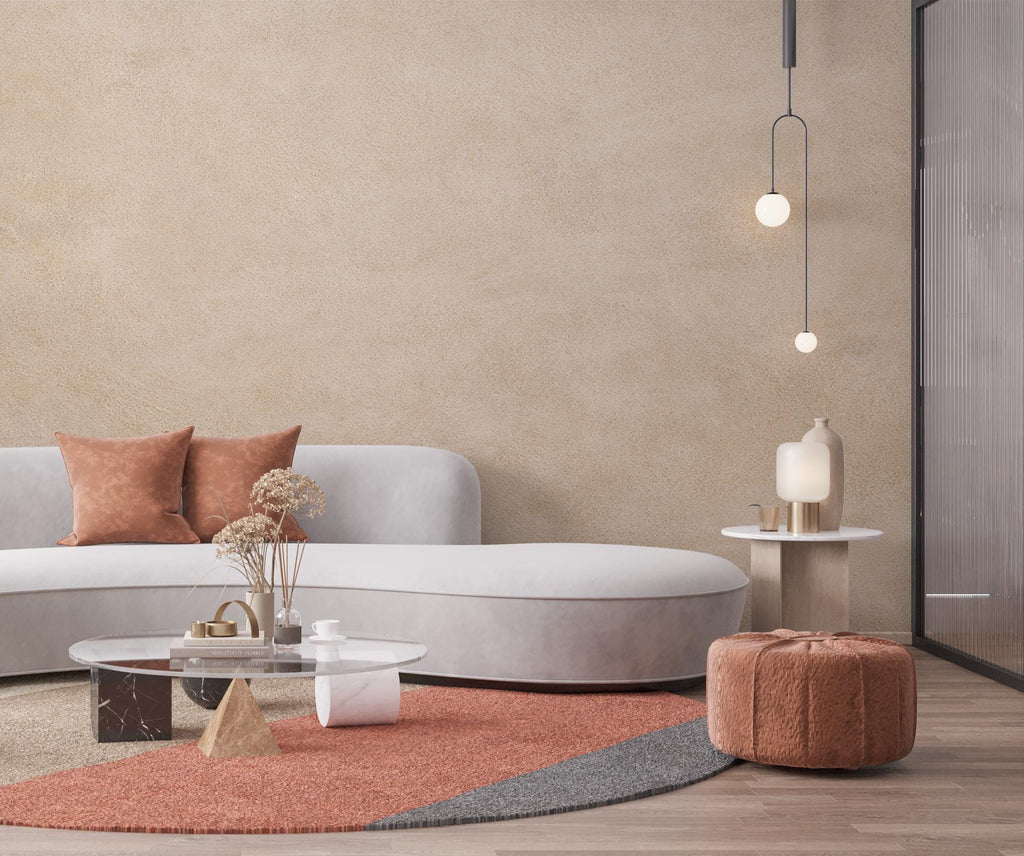 Warm Beige Plaster Wallpaper Neutral Textured Wall Mural Minimalist Japandi Interior Design Modern Boho Wall Decor Peel and Stick 808LU