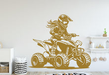 Load image into Gallery viewer, ATV Rider Girl Wall Decal, ATV Wall sticker, 4x4 wall art Kids Extreme room Decal 389DE