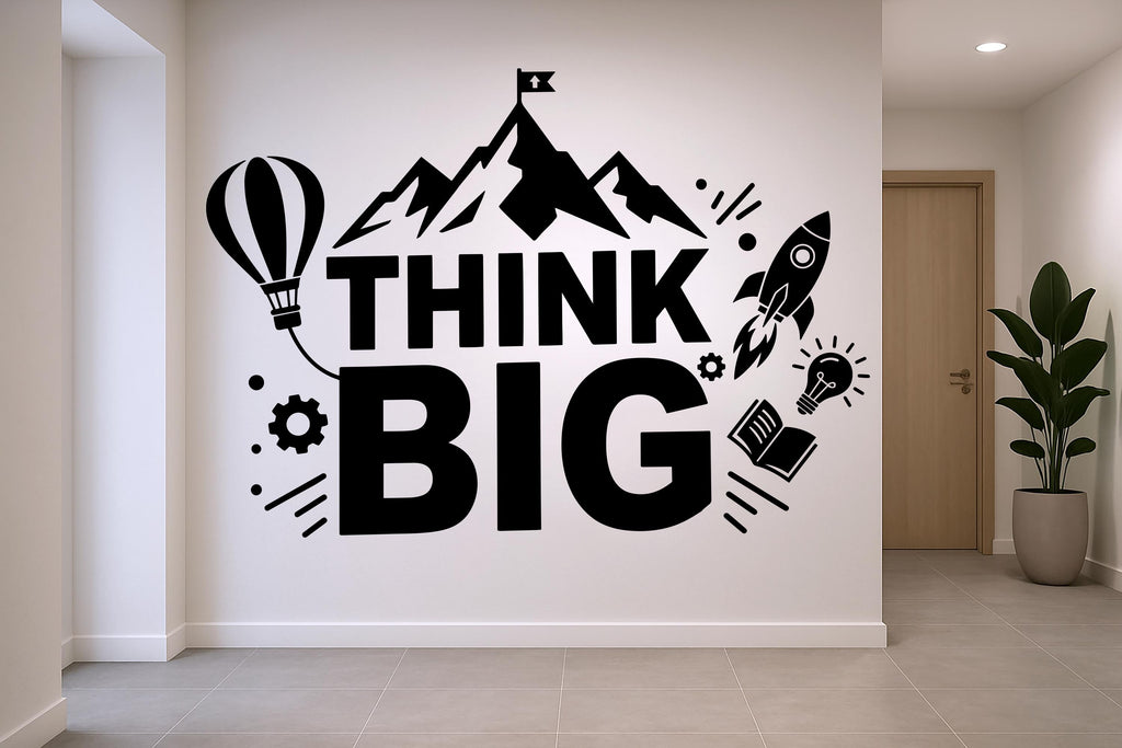 Think Big Idea Wall Decal I Lightbulb Sticker for Office, Office Wall Decal Idea Teamwork, Office Wall Decor