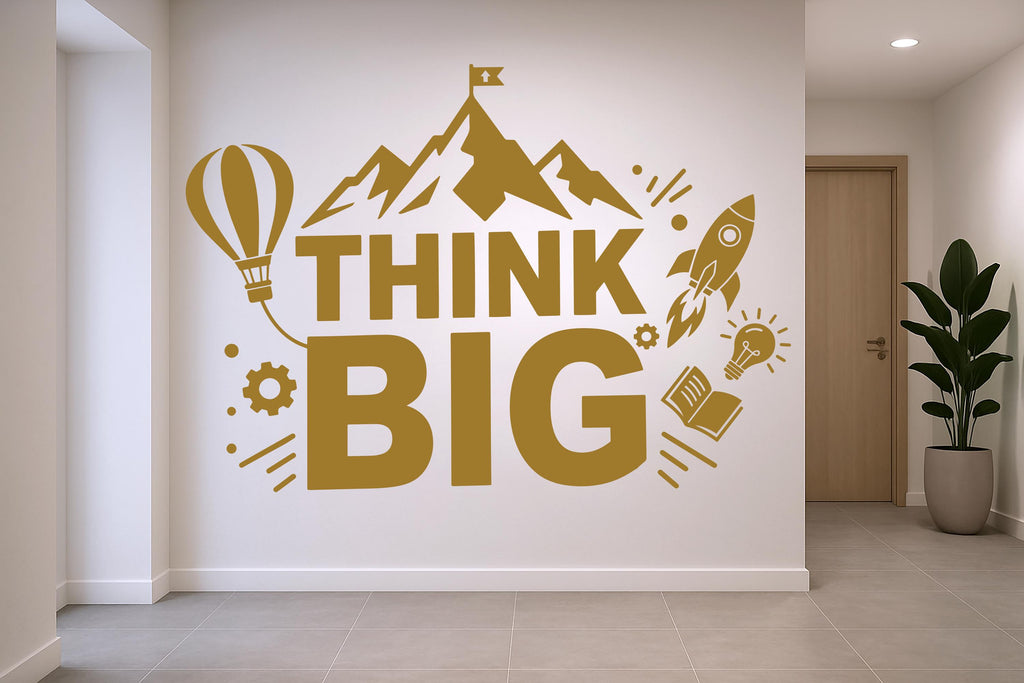 Think Big Idea Wall Decal I Lightbulb Sticker for Office, Office Wall Decal Idea Teamwork, Office Wall Decor