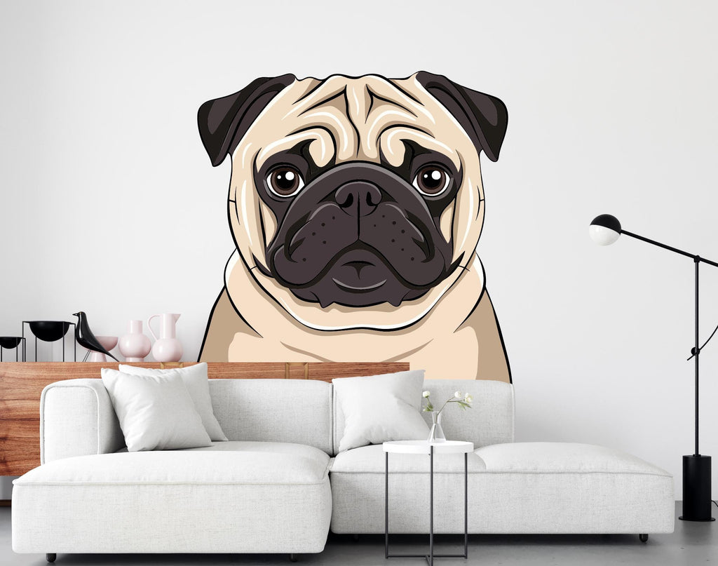 Pug Dog wall decal Pug wall decor Dog Pug Dog wall art Decal The Dog Lover Animals Dog Wall Bathroom Wall Decals Stickers Vinyl 390DE