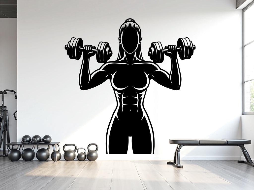 Girl Power Gym Wall Decal: Fitness Motivation Workout Art Sticker