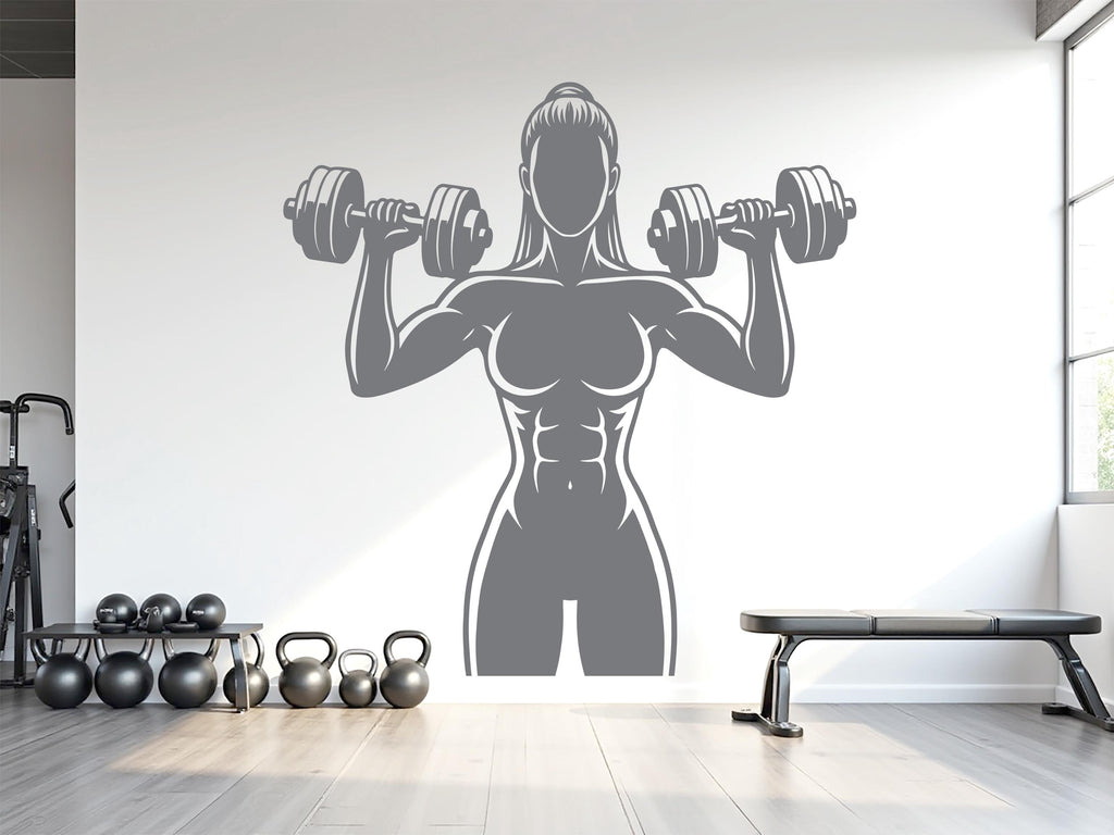 Girl Power Gym Wall Decal: Fitness Motivation Workout Art Sticker