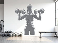 Load image into Gallery viewer, Girl Power Gym Wall Decal: Fitness Motivation Workout Art Sticker