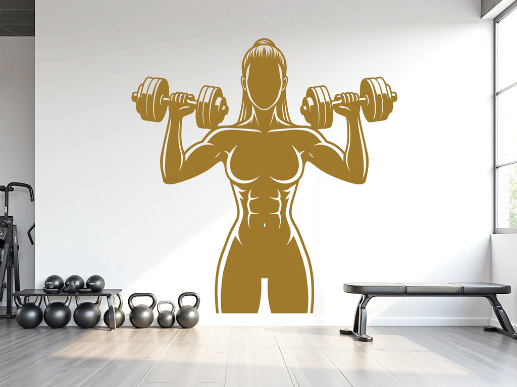 Girl Power Gym Wall Decal: Fitness Motivation Workout Art Sticker