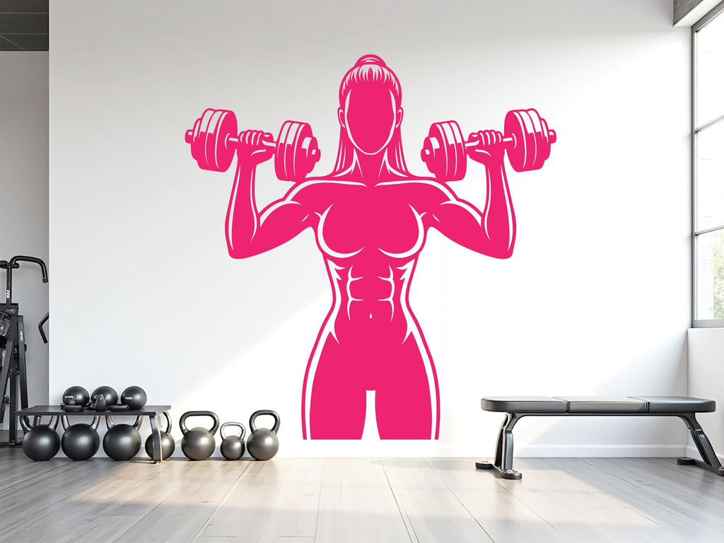 Girl Power Gym Wall Decal: Fitness Motivation Workout Art Sticker
