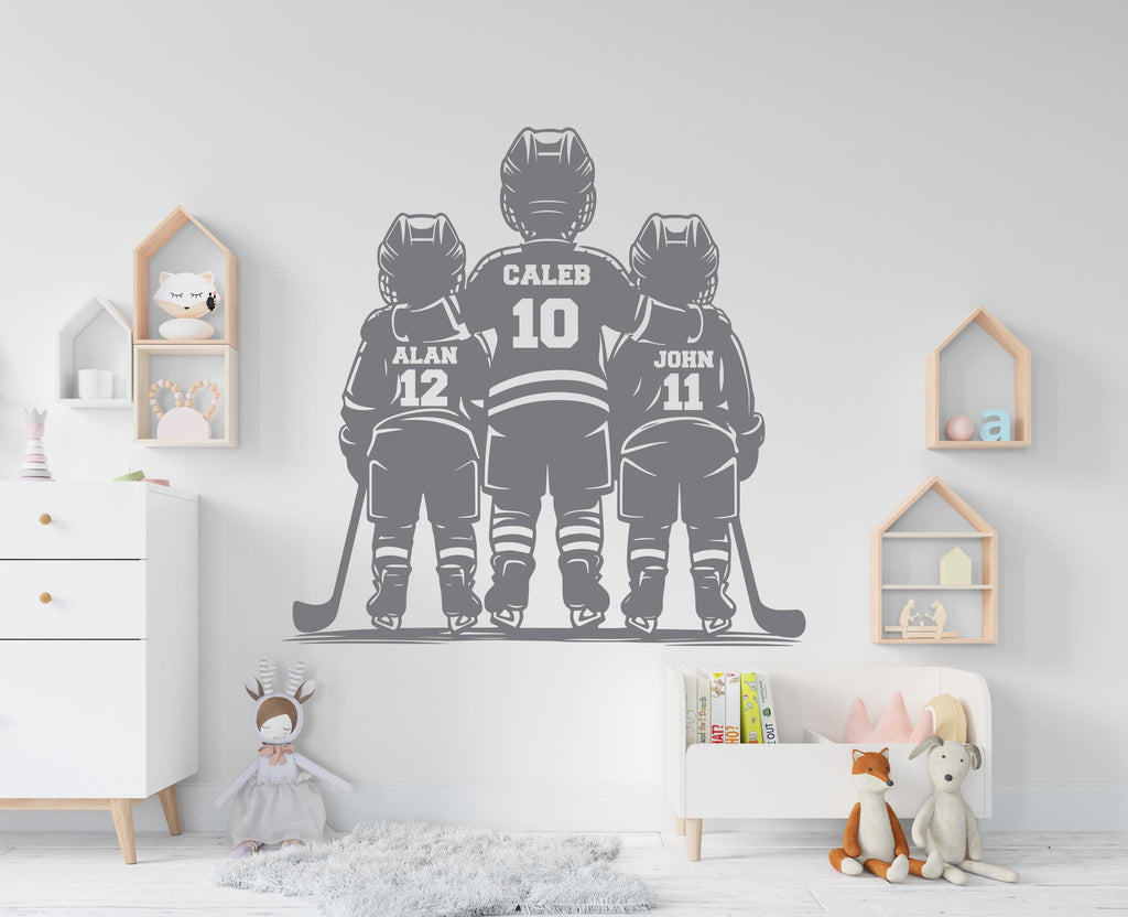 Brother Hockey wall decor, Custom Wall Decal Sport Vinyl, Hockey stickers, Boys Passion, Hockey Wall Art, Wall Stickers, Kids Room 1095RS