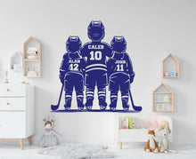 Load image into Gallery viewer, Brother Hockey wall decor, Custom Wall Decal Sport Vinyl, Hockey stickers, Boys Passion, Hockey Wall Art, Wall Stickers, Kids Room 1095RS