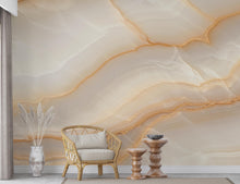 Load image into Gallery viewer, Luxury White Onyx Marble Wallpaper, Cream Beige Stone Texture Wall Art, Elegant Neutral Marble Mural, Modern Wall Decor