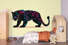 Load image into Gallery viewer, Black Panther Wall Decal Neon Animal Sticker Modern Wall Art Jungle Decor Large Vinyl Wall Sticker Bedroom Decor, 202gm