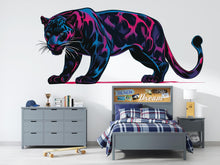 Load image into Gallery viewer, Black Panther Wall Decal Neon Animal Sticker Modern Wall Art Jungle Decor Large Vinyl Wall Sticker Bedroom Decor, 202gm