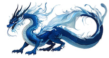 Load image into Gallery viewer, Blue Dragon Wall Decal Fantasy Wall Sticker Dragon Wall Art Kids Room Decor Large Vinyl Wall Sticker Nursery Decor, 205gm