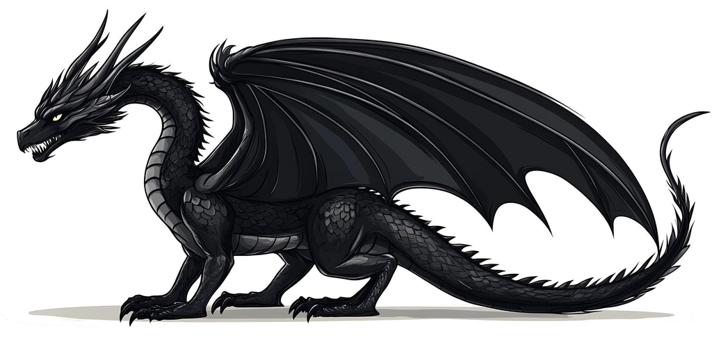Black Dragon Wall Decal Fantasy Wall Art Dragon Sticker Gothic Room Decor Large Vinyl Wall Sticker Bedroom Decor, 207gm