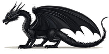Load image into Gallery viewer, Black Dragon Wall Decal Fantasy Wall Art Dragon Sticker Gothic Room Decor Large Vinyl Wall Sticker Bedroom Decor, 207gm