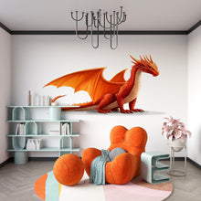 Load image into Gallery viewer, Orange Dragon Wall Decal Kids Room Decor Dragon Wall Art Fantasy Wall Sticker Large Vinyl Wall Sticker Nursery, 210gm