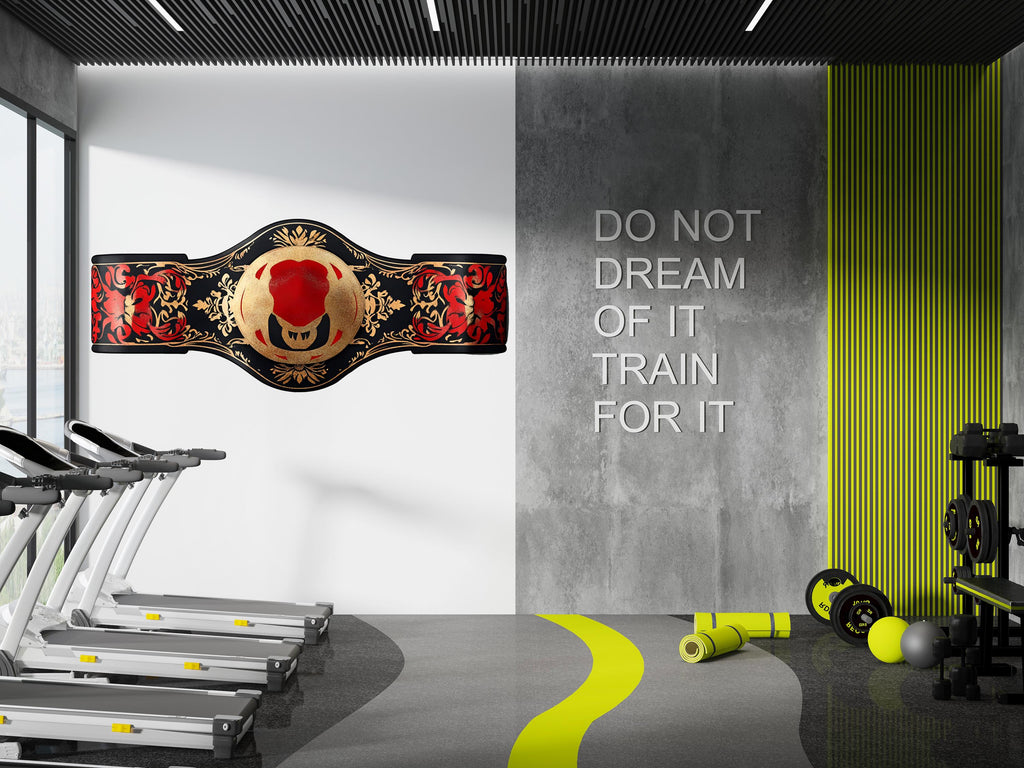 Championship Belt Wall Decal Boxing Wall Art Gym Decor Sports Wall Sticker Man Cave Decor Large Vinyl Wall Sticker, 212gm