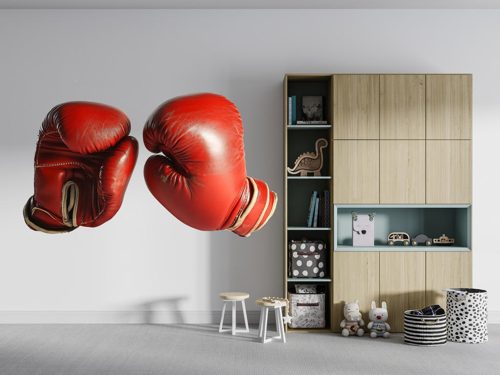 Boxing Gloves Wall Decal Gym Wall Art Boxing Wall Sticker Sports Decor Man Cave Decor Large Vinyl Wall Sticker, 213gm