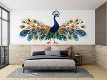 Load image into Gallery viewer, Peacock Wall Decal Colorful Bird Wall Art Boho Wall Decor Large Wall Sticker Bedroom Decor Vinyl Wall Decal, 214gm