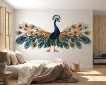 Load image into Gallery viewer, Peacock Wall Decal Colorful Bird Wall Art Boho Wall Decor Large Wall Sticker Bedroom Decor Vinyl Wall Decal, 214gm