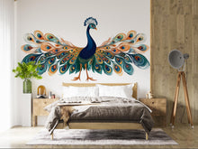 Load image into Gallery viewer, Peacock Wall Decal Colorful Bird Wall Art Boho Wall Decor Large Wall Sticker Bedroom Decor Vinyl Wall Decal, 214gm