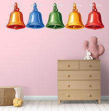 Load image into Gallery viewer, Colorful Bells Wall Decal Kids Room Decor Classroom Wall Sticker Nursery Wall Art Playroom Decor Vinyl Wall Decal, 218gm
