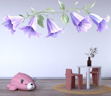 Load image into Gallery viewer, Watercolor Flower Wall Decal Purple Floral Wall Art Botanical Wall Sticker Nursery Decor Large Vinyl Wall Decal, 221gm