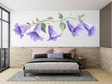 Load image into Gallery viewer, Watercolor Flower Wall Decal Purple Floral Wall Art Botanical Wall Sticker Nursery Decor Large Vinyl Wall Decal, 221gm