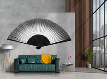 Load image into Gallery viewer, Black White Fan Wall Decal Minimalist Wall Art Japanese Fan Wall Sticker Modern Wall Decor Removable Vinyl, 224gm