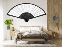 Load image into Gallery viewer, Large Fan Wall Decal Black White Minimalist Wall Art Japanese Fan Decor Modern Living Room Wall Sticker, 225gm