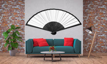 Load image into Gallery viewer, Large Fan Wall Decal Black White Minimalist Wall Art Japanese Fan Decor Modern Living Room Wall Sticker, 225gm