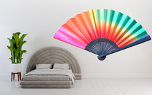 Load image into Gallery viewer, Large Colorful Fan Wall Decal Rainbow Wall Art Japanese Fan Decor Modern Wall Sticker Gradient Vinyl Decor, 226gm
