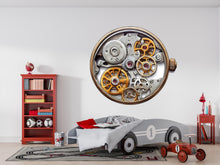 Load image into Gallery viewer, Steampunk Gear Wall Decal Clock Mechanism Wall Art Industrial Wall Decor Watch Gear Sticker Vintage Vinyl, 227gm