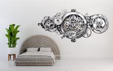 Load image into Gallery viewer, Mechanical Gear Wall Decal Industrial Wall Art Watch Mechanism Wall Sticker Modern Steampunk Decor Vinyl, 228gm