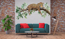 Load image into Gallery viewer, Leopard Wall Decal Jungle Wall Sticker Safari Animal Wall Art Big Cat Wall Decor Living Room Wall Sticker, 231gm