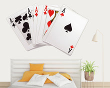 Load image into Gallery viewer, Playing Cards Wall Decal Poker Wall Art Casino Wall Sticker Ace Cards Wall Decor Gambling Room Decor Game Room Wall Art, 235gm