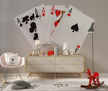 Load image into Gallery viewer, Playing Cards Wall Decal Poker Wall Art Casino Wall Sticker Ace Cards Wall Decor Gambling Room Decor Game Room Wall Art, 235gm