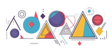 Load image into Gallery viewer, Geometric Wall Decals, Modern Abstract Shapes Stickers, Colorful Kids Room Decor, Scandinavian Nursery Wall Art, Removable Vinyl, 236gm