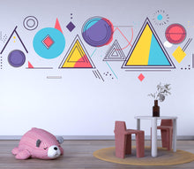Load image into Gallery viewer, Geometric Wall Decals, Modern Abstract Shapes Stickers, Colorful Kids Room Decor, Scandinavian Nursery Wall Art, Removable Vinyl, 236gm