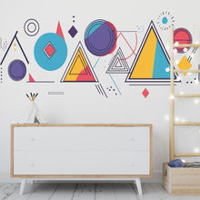 Load image into Gallery viewer, Geometric Wall Decals, Modern Abstract Shapes Stickers, Colorful Kids Room Decor, Scandinavian Nursery Wall Art, Removable Vinyl, 236gm