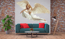 Load image into Gallery viewer, Angel Wall Decal, Guardian Angel Wall Sticker, Ethereal Woman Wings Art, Spiritual Wall Decor, Large Wall Decals, Removable Vinyl, 238gm
