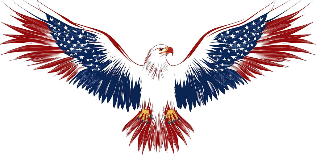 American Eagle Wall Decal, Patriotic Wall Sticker USA Flag Wings, Bald Eagle Wall Art, Independence Day Decor, Large Wall Decal Vinyl, 243gm