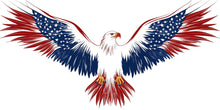 Load image into Gallery viewer, American Eagle Wall Decal, Patriotic Wall Sticker USA Flag Wings, Bald Eagle Wall Art, Independence Day Decor, Large Wall Decal Vinyl, 243gm