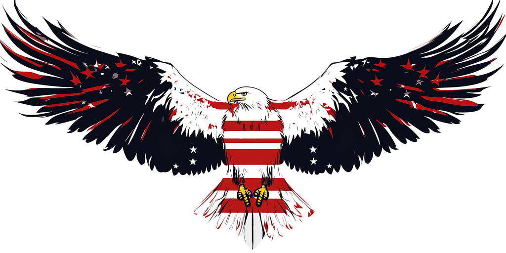 American Eagle Wall Decal, USA Flag Eagle Wall Sticker, Patriotic Wall Decor, Bald Eagle Wall Art, Large Independence Day Vinyl Decal, 244gm