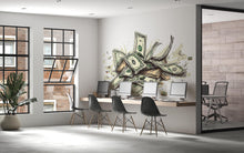Load image into Gallery viewer, Money Wall Decal, Dollar Bills Wall Sticker, Cash Wall Art, Hustle Room Decor, Office Wall Decals, Motivation Art, Removable Vinyl, 245gm